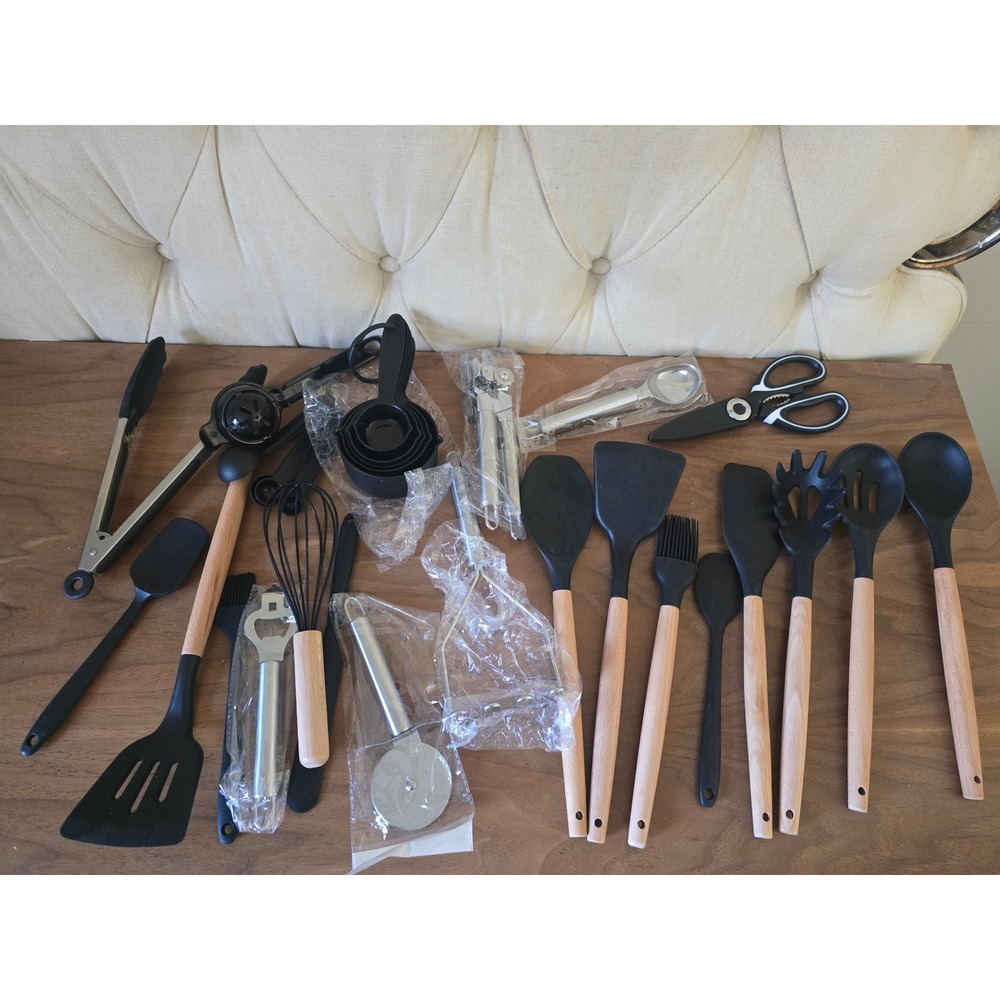 Complete Kitchen Utensil Set – Silicone & Stainless Steel Cooking Tools Bundle